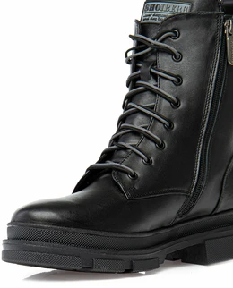 Женские черные ботинки Shoiberg (Натуральная шерсть)